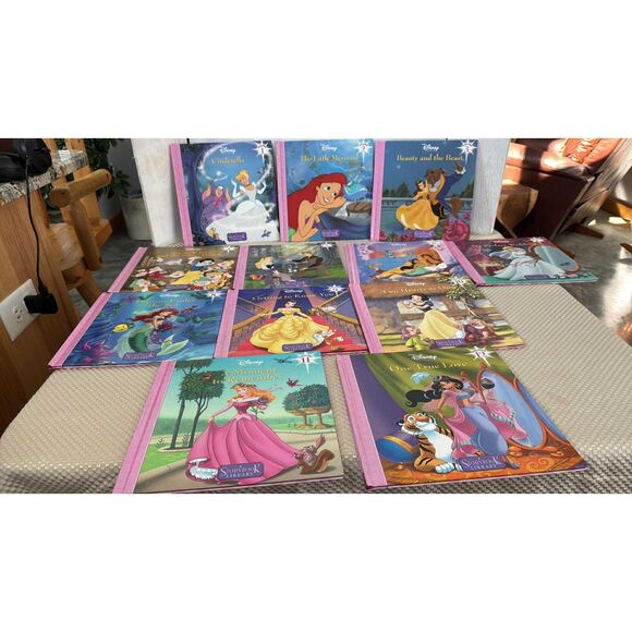 Disney Princess Story Books Library Lot 12  Book Set - Picture 1 of 7